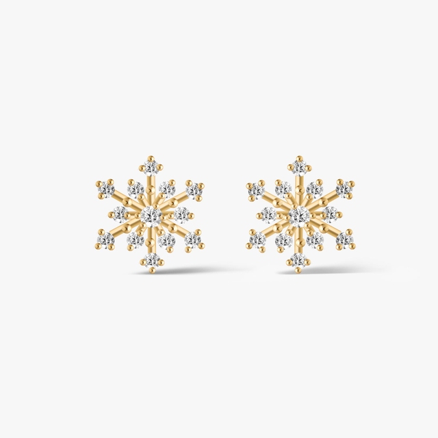 Kolczyki złote śnieżynki