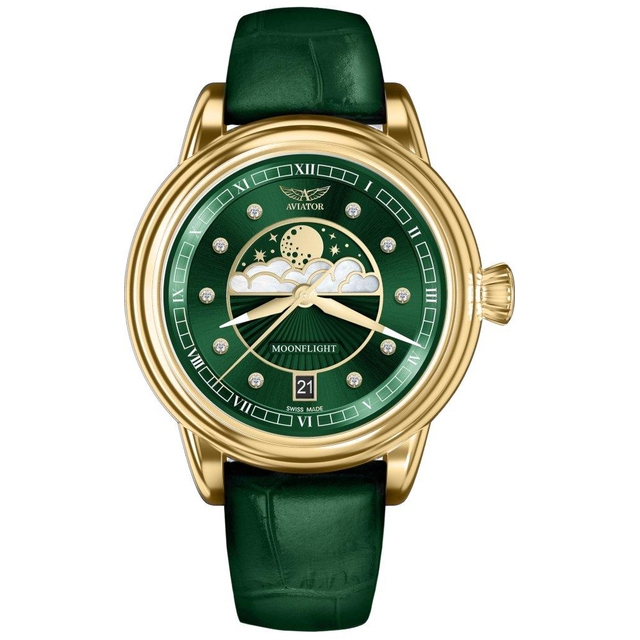 ZEGAREK AVIATOR DOUGLAS MOONFLIGHT DIAMOND POLISH EDITION