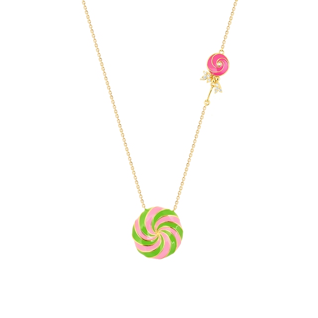 Naszyjnik z kolorową emalią Wonderland