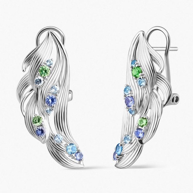 Kolczyki srebrne KOI