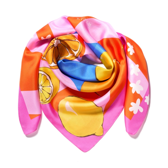 Chusta Jedwabna Kwiaty Nocy Cytrusy