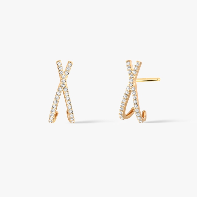 Kolczyki złote z cyrkoniami