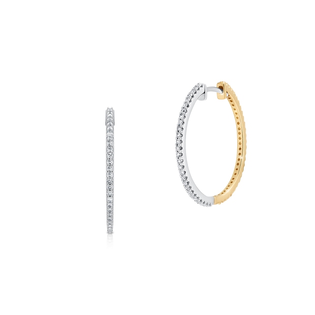 Kolczyki złote koła z diamentami