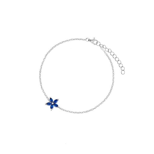Bransoleta srebrna z niebieskimi cyrkoniami