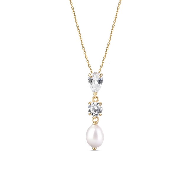 Wisiorek złoty z perłą Ceremonials