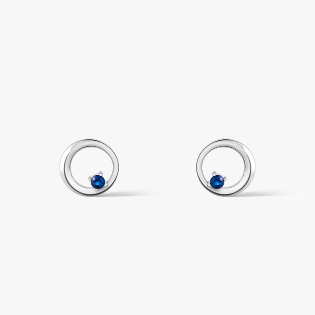 Kolczyki srebrne z niebieskimi cyrkoniami