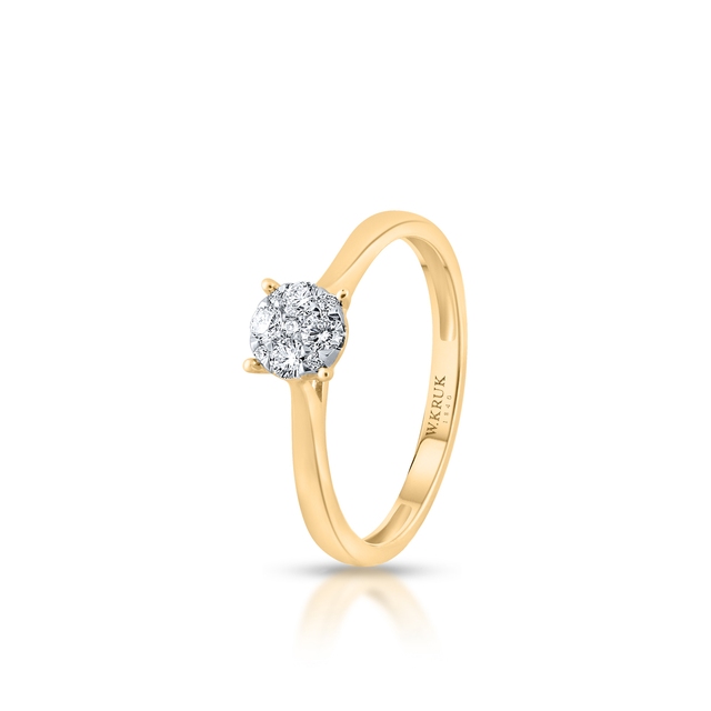 Pierścionek złoty z brylantami