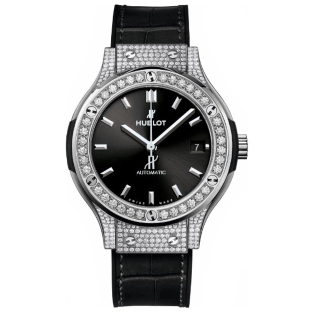 ZEGAREK HUBLOT CLASSIC FUSION TITANIUM PAVE