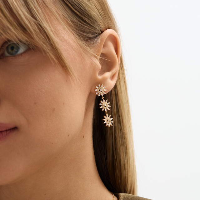 Kolczyki srebrne pozłacane z cyrkoniami