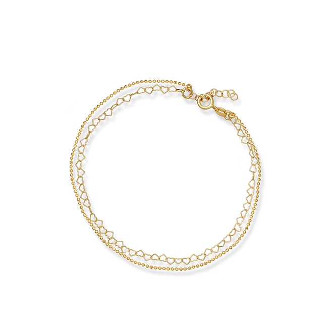 Bransoleta srebrna pozłacana na nogę