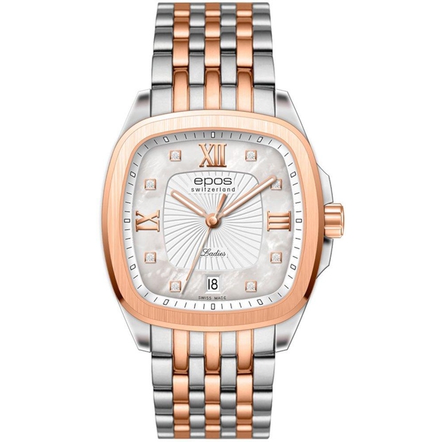 ZEGAREK EPOS QUARTZ LADY SQUARE ROUNDED DIAMONDS