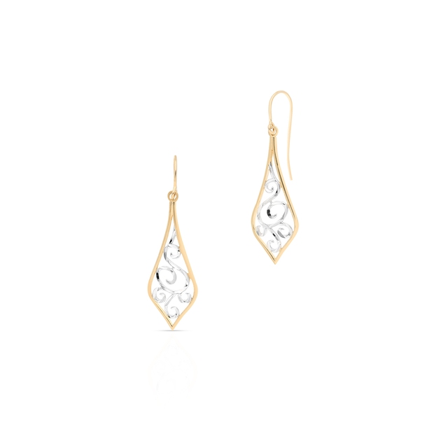 Kolczyki złote bicolor ażurowe