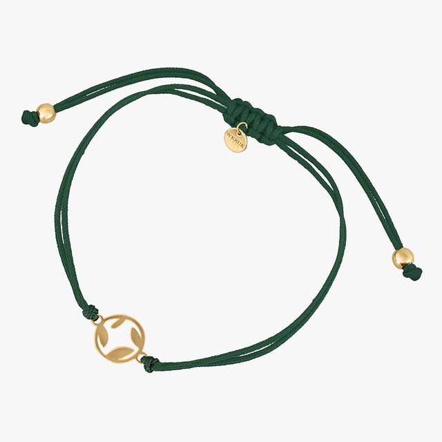 Bransoleta sznurkowa z pozłacanym kółkiem