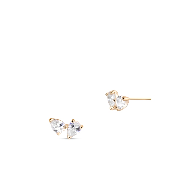 Kolczyki złote z cyrkoniami