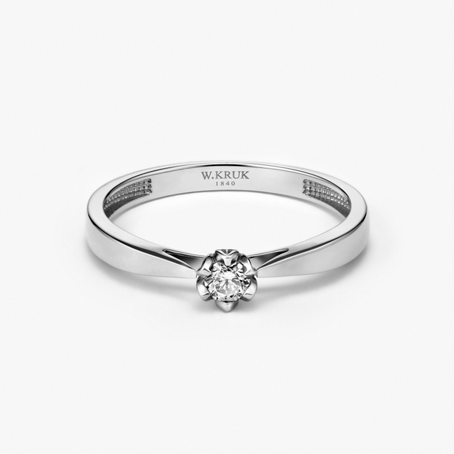 Pierścionek zaręczynowy złoty Romantyczny