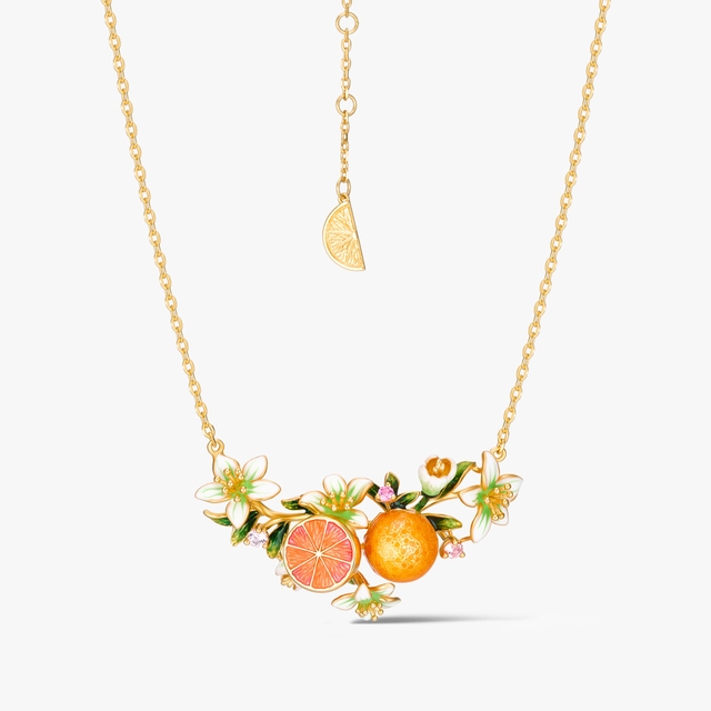 Naszyjnik srebrny Kwiaty Nocy Cytrusy