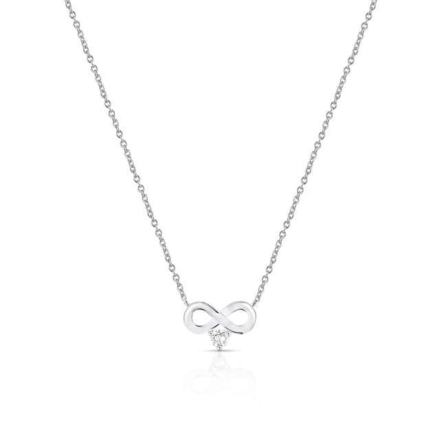 Naszyjnik srebrny nieskończoność z cyrkonią