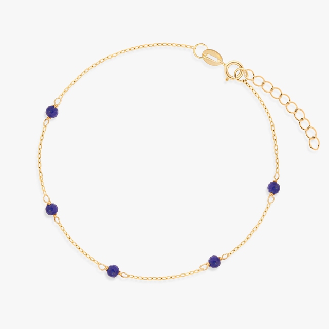 Bransoleta złota z niebieskimi kamieniami