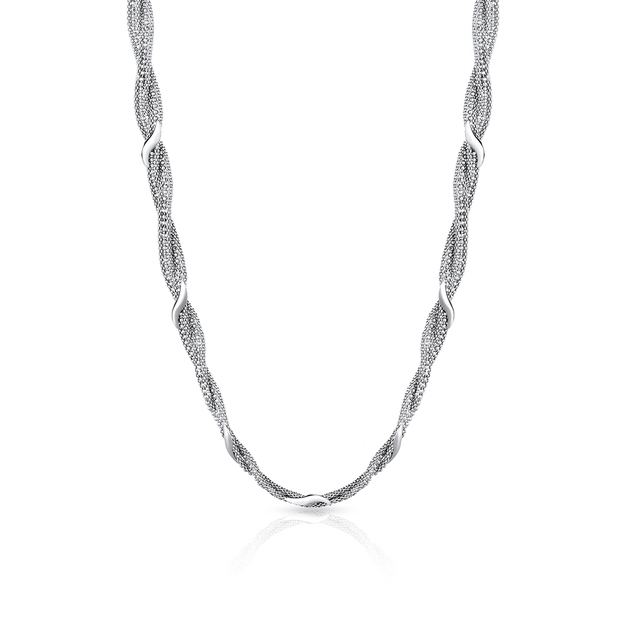 Naszyjnik srebrny przeplatany