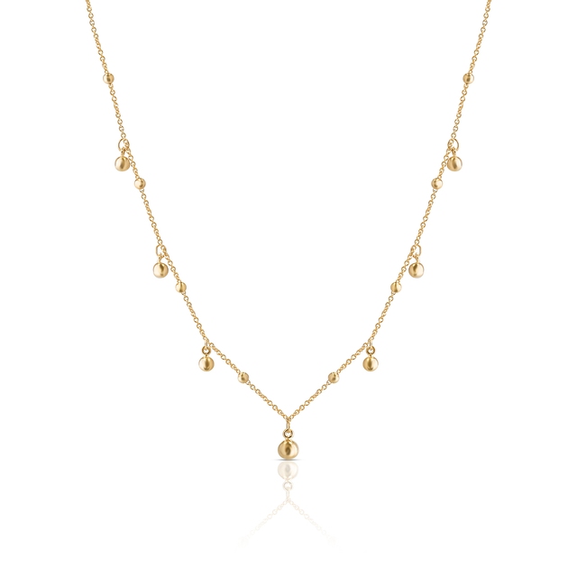 Naszyjnik srebrny pozłacany z kulkami