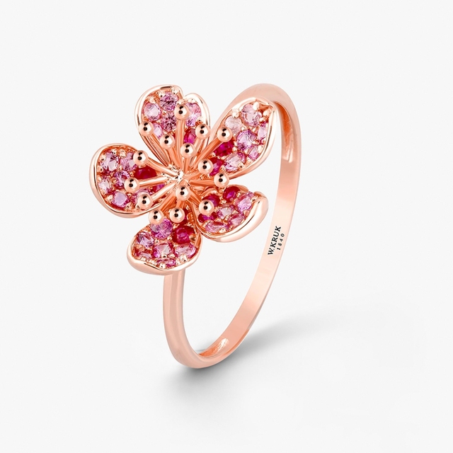 Pierścionek różowe złoto Kwiaty Nocy