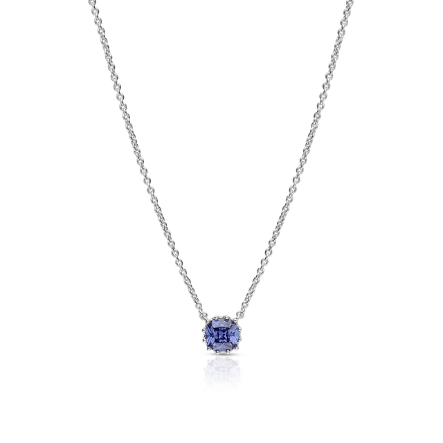 Naszyjnik srebrny z lawendową cyrkonią