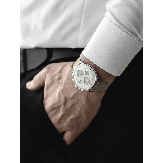 ZEGAREK JUNGHANS MEISTER CHRONOSCOPE DATE ENGLISH