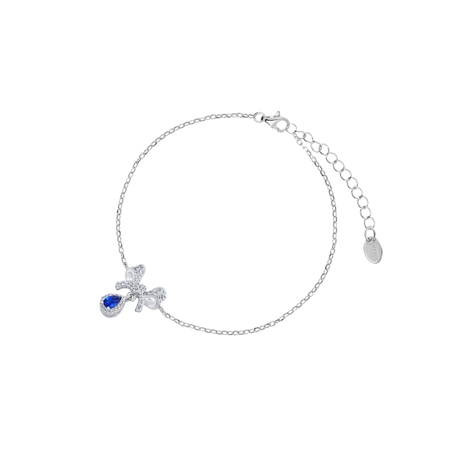 Bransoleta srebrna z kokardką