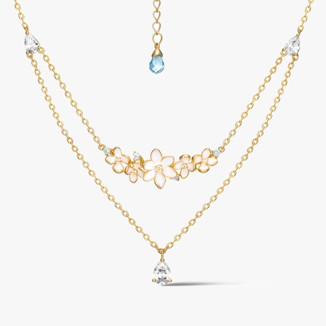 Naszyjnik srebrny Kwiaty Nocy Biały Bez