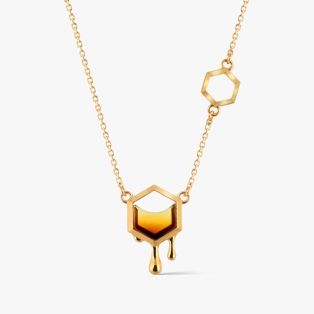 Naszyjnik srebrny z bursztynem Miodowa