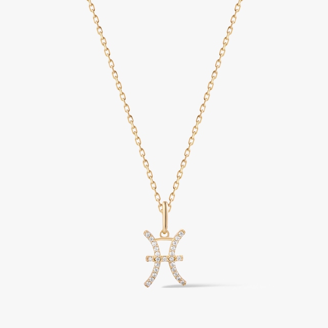 Wisiorek złoty zodiak Ryby