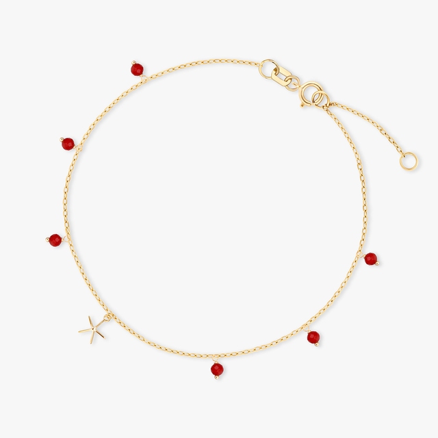 Bransoleta złota na nogę Santorini