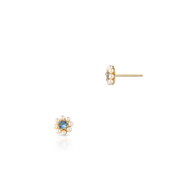 Kolczyki srebrne kwiatuszek z perłami