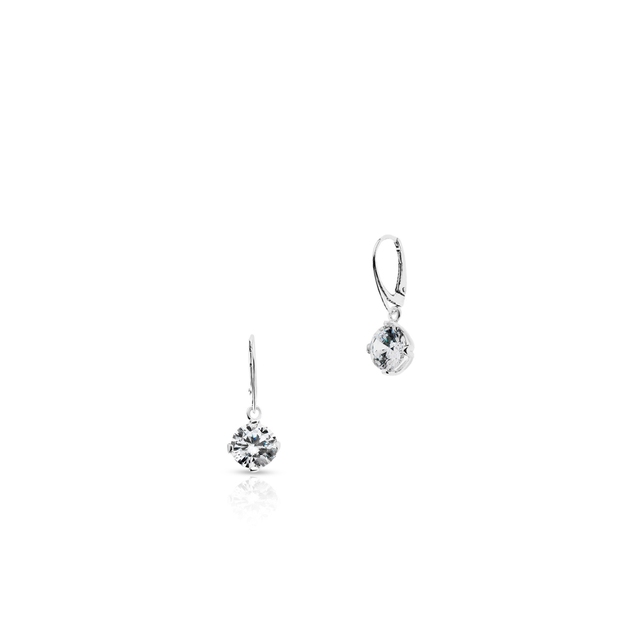 Kolczyki srebrne wiszące z cyrkoniami