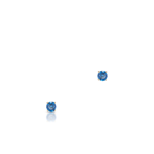 Kolczyki złote z niebieską cyrkonią