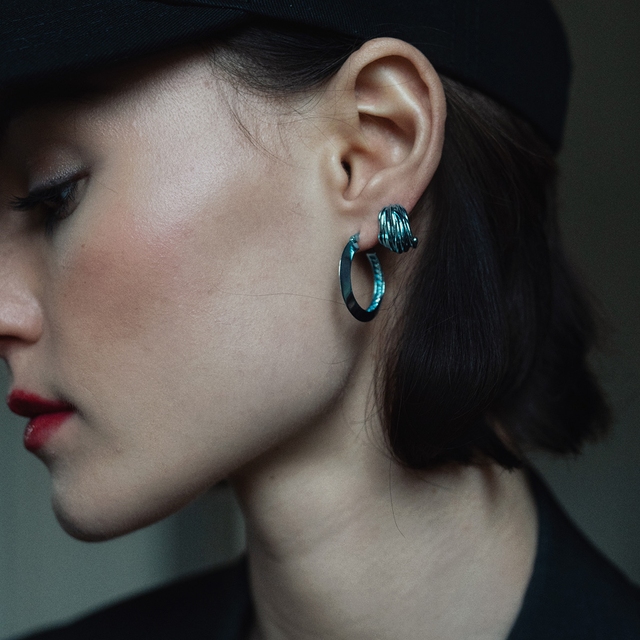 Kolczyki Blue Hoops Princess Club