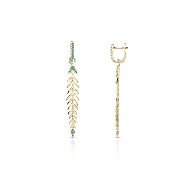 Kolczyki srebrne pozłacane Laguna