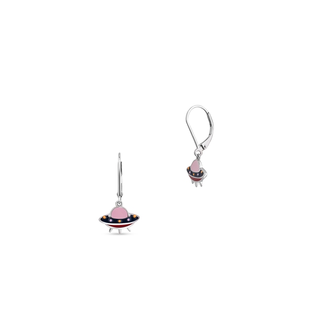 Kolczyki srebrne z motywem UFO