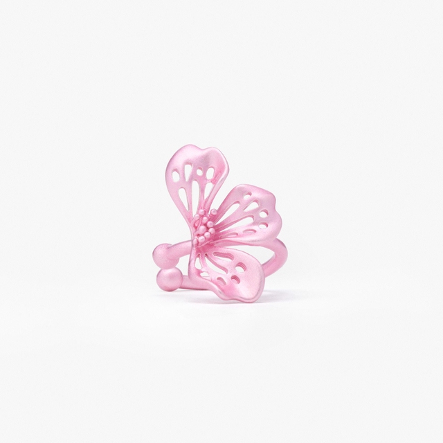 Nausznica srebrna Kwiaty Nocy Wiśnia