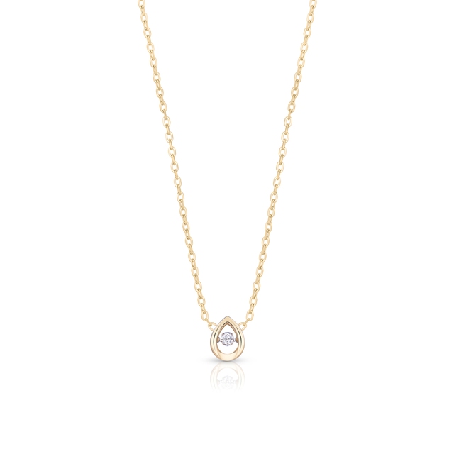 Wisiorek złoty łezka z brylantem