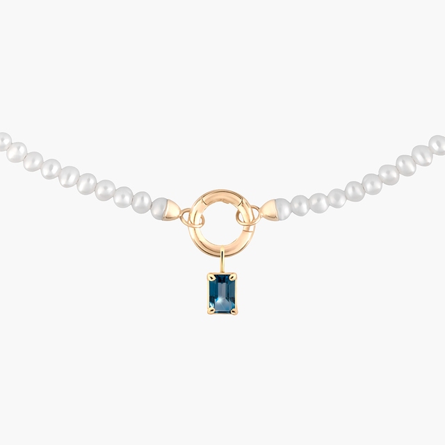 Wisiorek złoty z topazem london blue