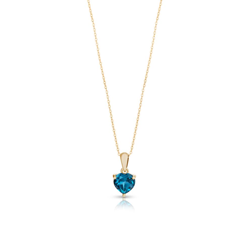 Wisiorek złoty topaz london blue