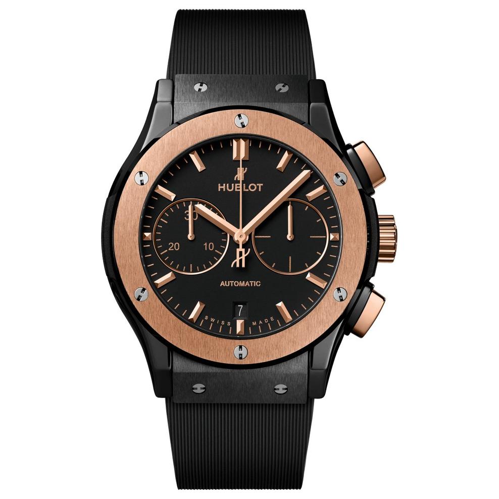 ZEGAREK HUBLOT Classic Fusion Chronograph Ceramic King Gold