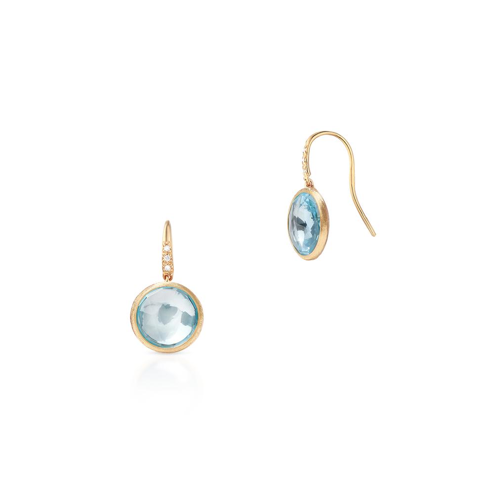 Kolczyki złote blue topaz i brylanty MARCO BICEGO