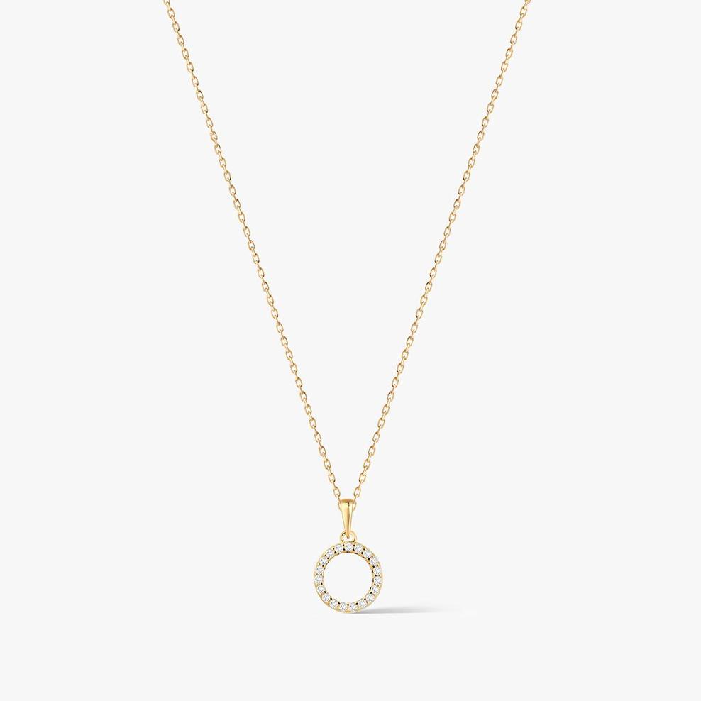 Wisiorek srebrny pozłacane kółko z cyrkoniami