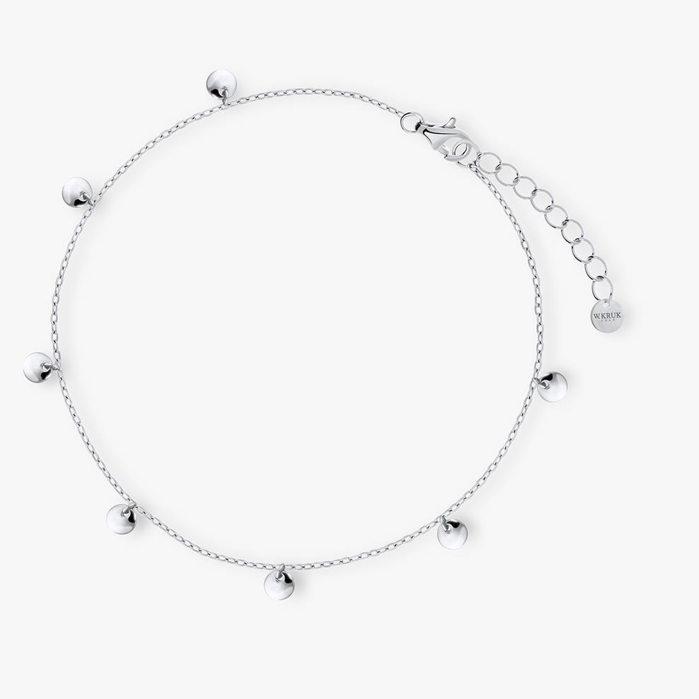 Bransoleta srebrna na nogę