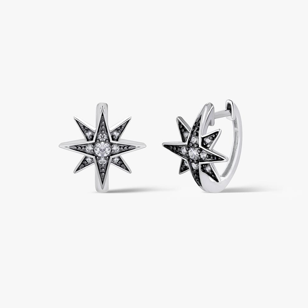 Kolczyki srebrne Royal Star