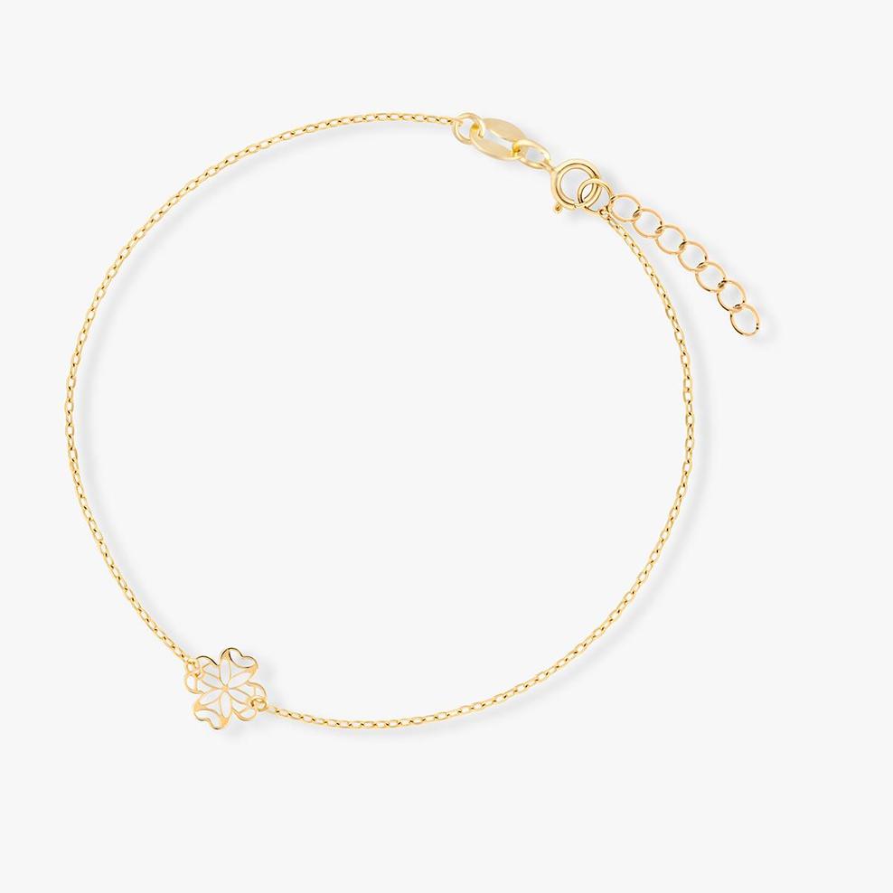 Złota bransoletka z motywem koniczyny