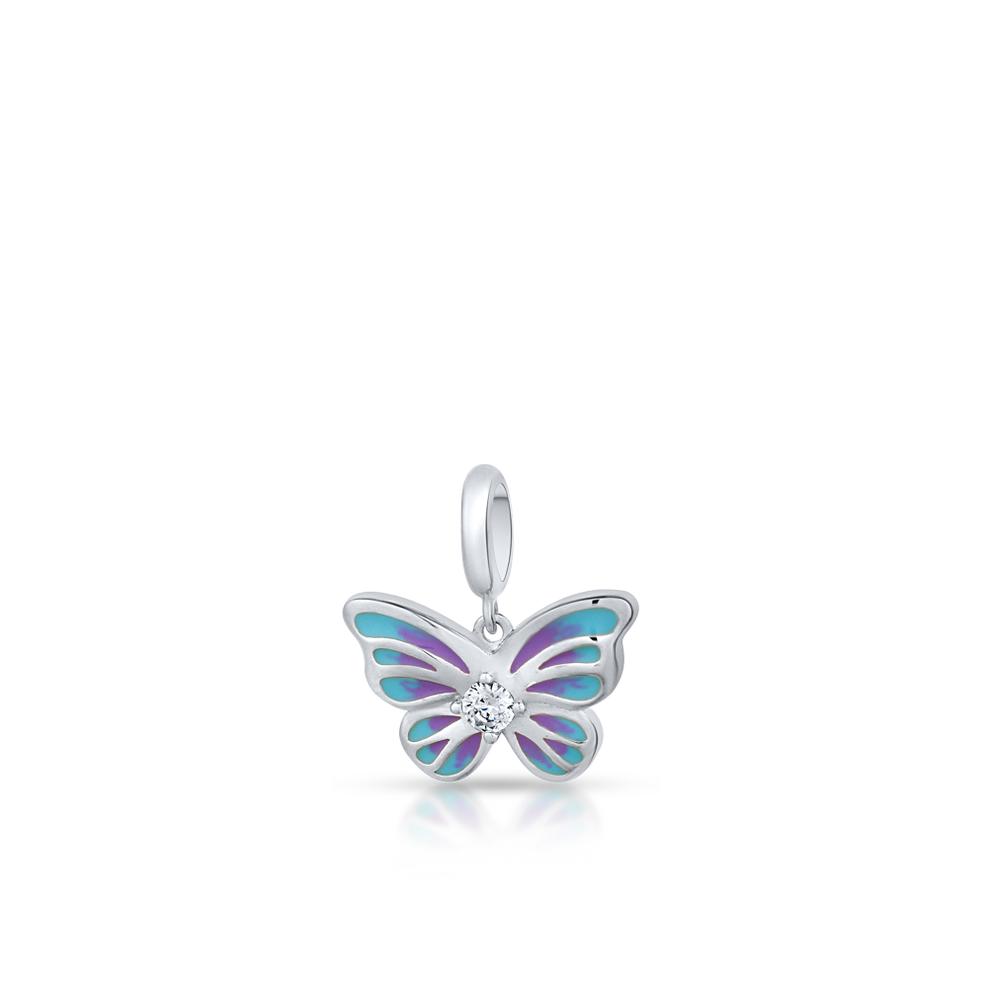 Zawieszka srebrna z emaliowanym motylem Lovely Beads
