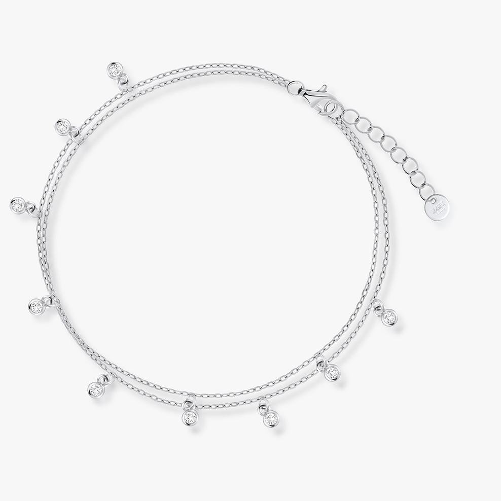 Bransoleta srebrna na nogę